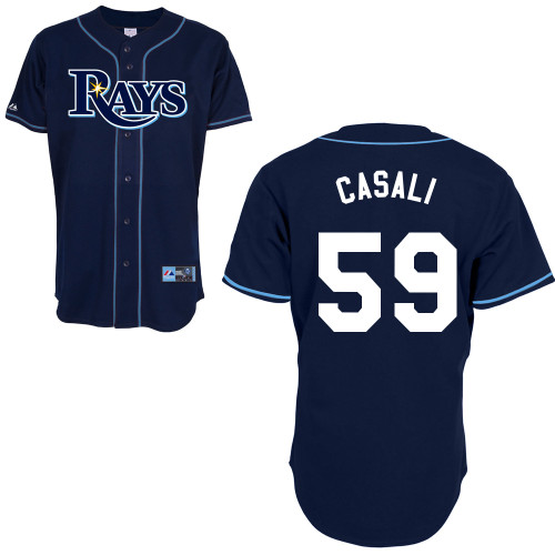 Curt Casali #59 Youth Baseball Jersey-Tampa Bay Rays Authentic Alternate 2 Navy Cool Base MLB Jersey